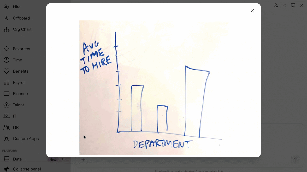 Animation showing Rippling AI building a report based on a drawing